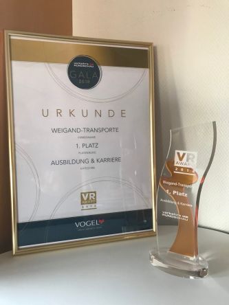 VR-Award 2018 in der Kategorie "Ausbildung und Karriere"