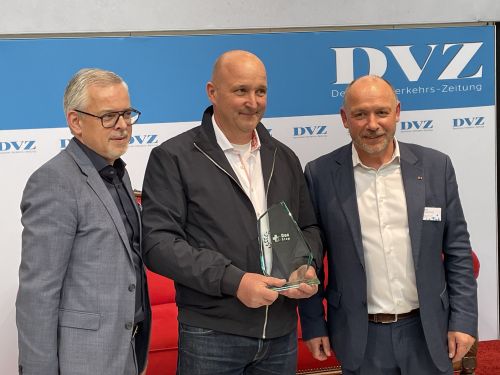 Übergabe des DocStop-Awards an die Firma Weigand-Transporte